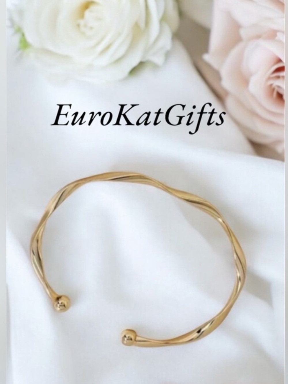NWT Gold Open Cuff Bracelet Twisted NEW